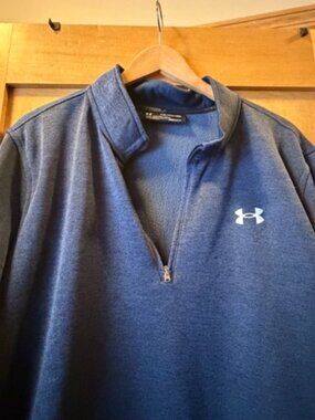UNDER ARMOUR Heat Gear 1/4 Zip Pullover Gray Loose Fit Size XXL